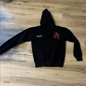 Black Hoodie with Red Anarchy Symbol